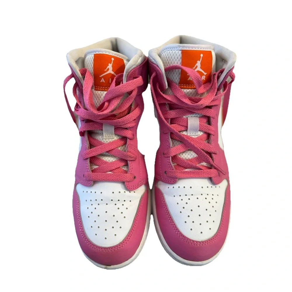 Nike‎ Air Jordan 1 Mid GS Size 7Y Pinksicle Safety Orange White DX3240-681
